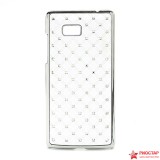 Пластиковая Накладка Ковер из Страз Для HTC Desire 600(белый)